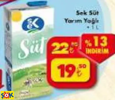 SEK SÜT YARIM YAĞLI SEK SÜT YARIM YAĞLI